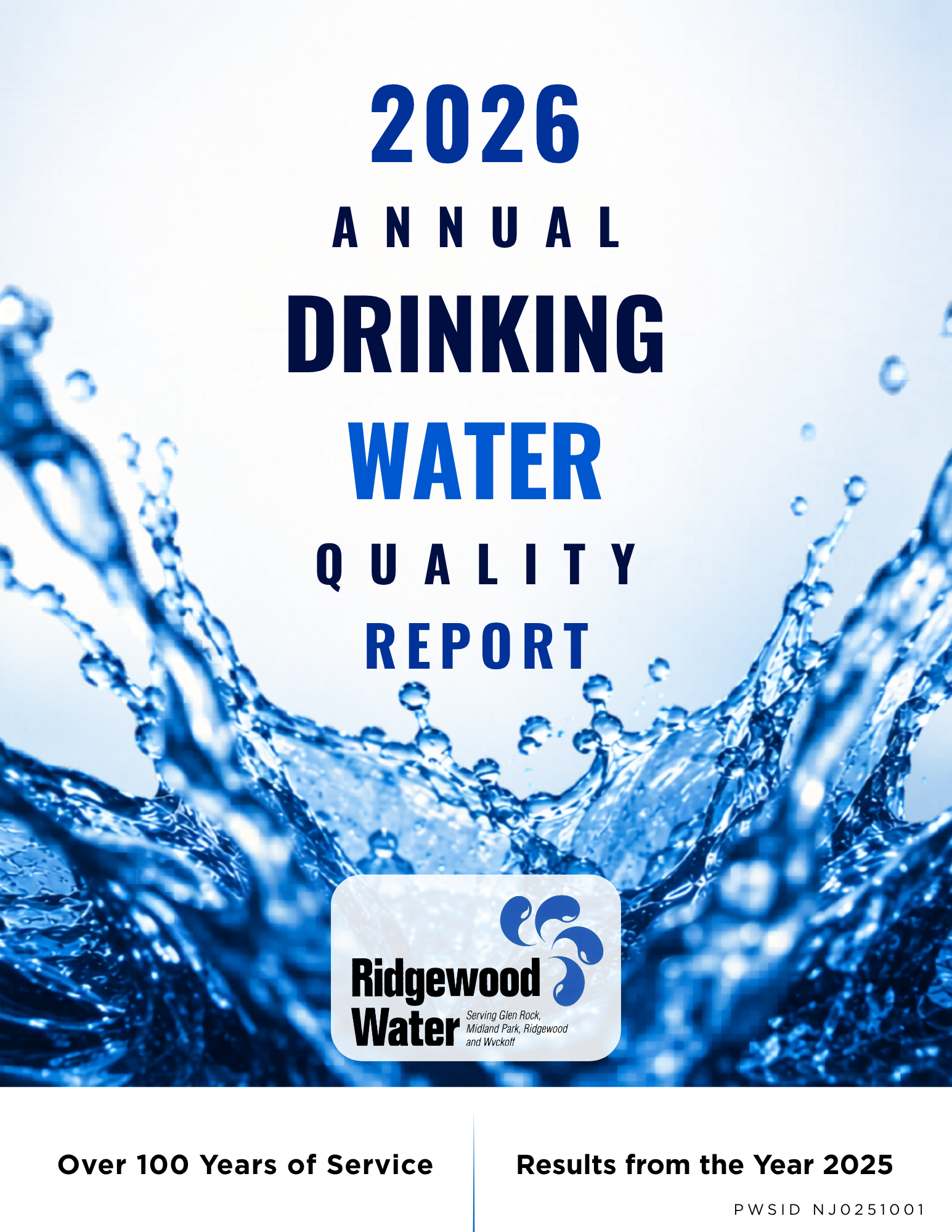 Water Quality Report Cover for Website