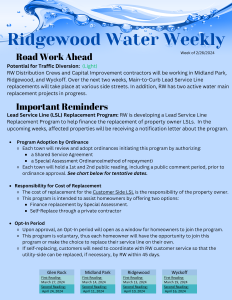 Ridgewood Water Weekly Update 2.26.24